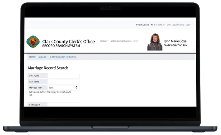 Clark County Recorders Office Certified Marriage Certificate